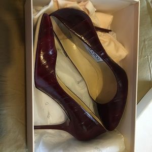 Jimmy Choo wine Gilbert Eel size 40.5